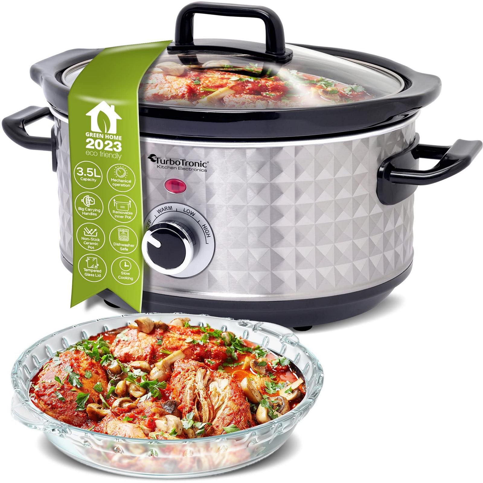 Мультиварка TurboTronic Slow Cooker Ємність 3.5 л функція смаження функція підігріву Стример Підстаканник Су-вид Ретро Винтажний дизайн Алмазний візерунок, фото №1