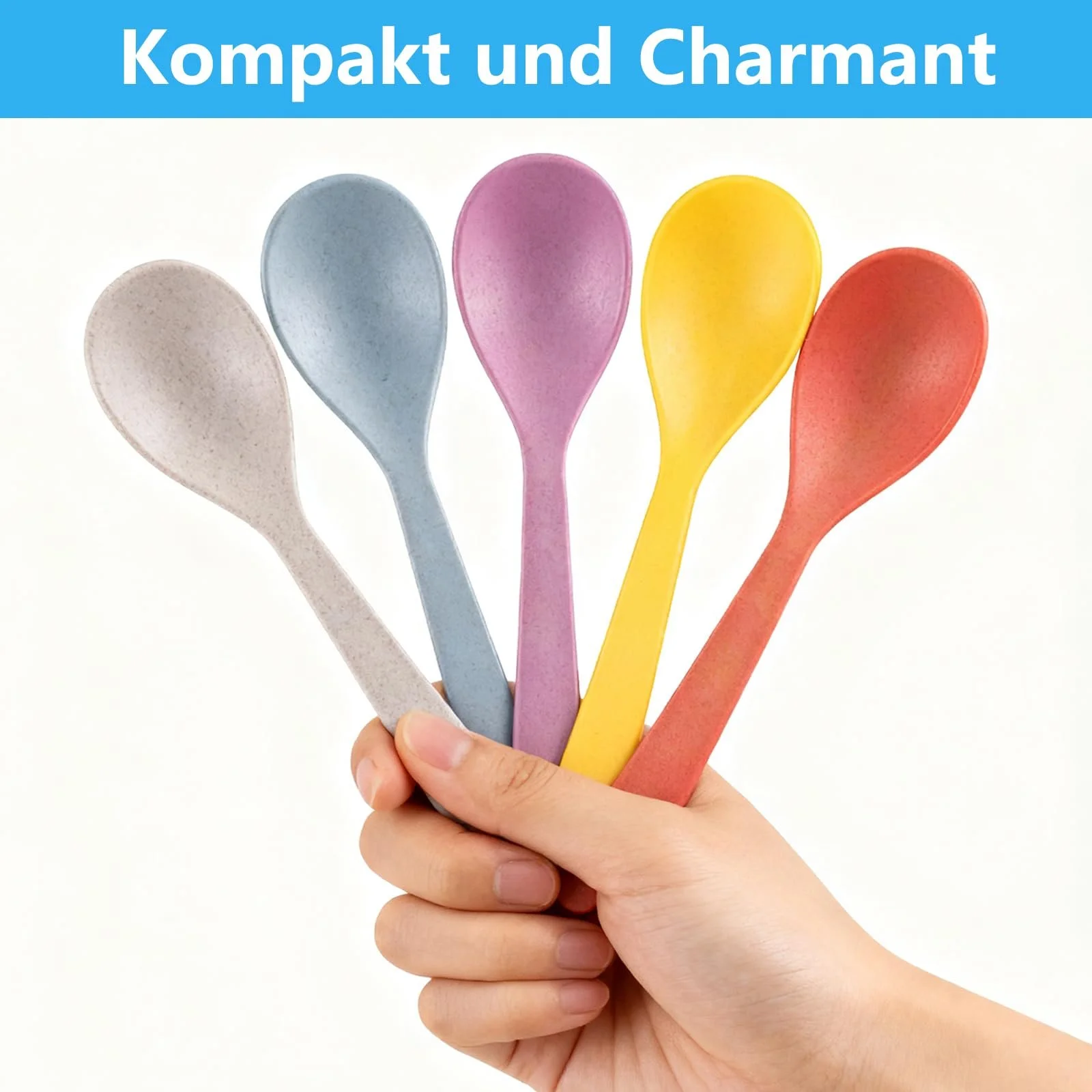 Набір пластикових ложок 10 шт, 14 см Різнокольорові, фото №3