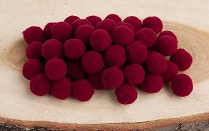 Помпоны для рукоделия Лентомания 15мм бархатные марсала 10шт POM15MRSL - Фото 1