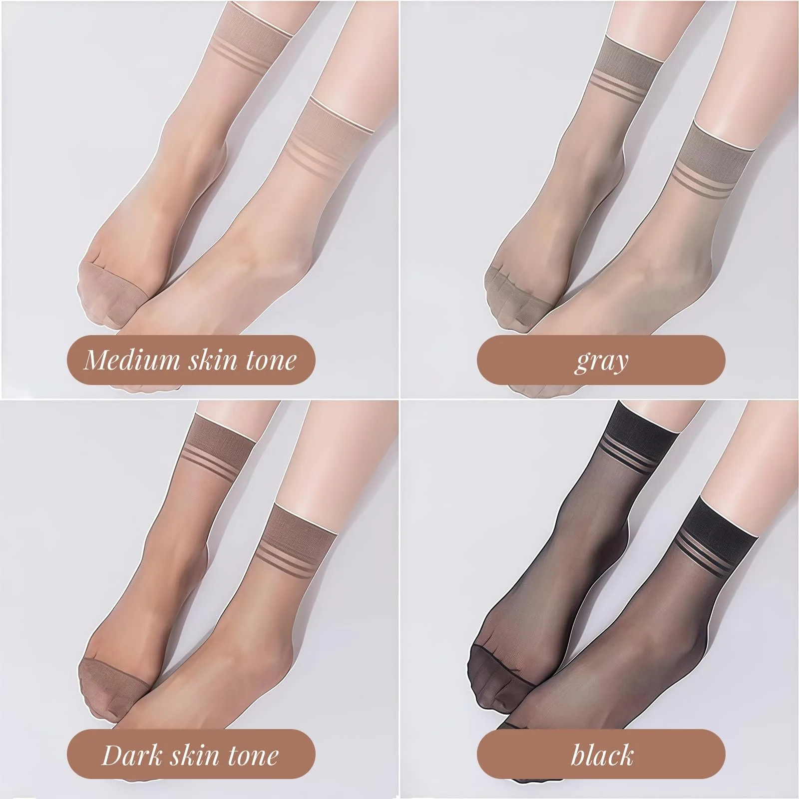 Шкарпетки Нейлонові Жіночі 12 пар Тонкі панчохи 20 Den, фото №3