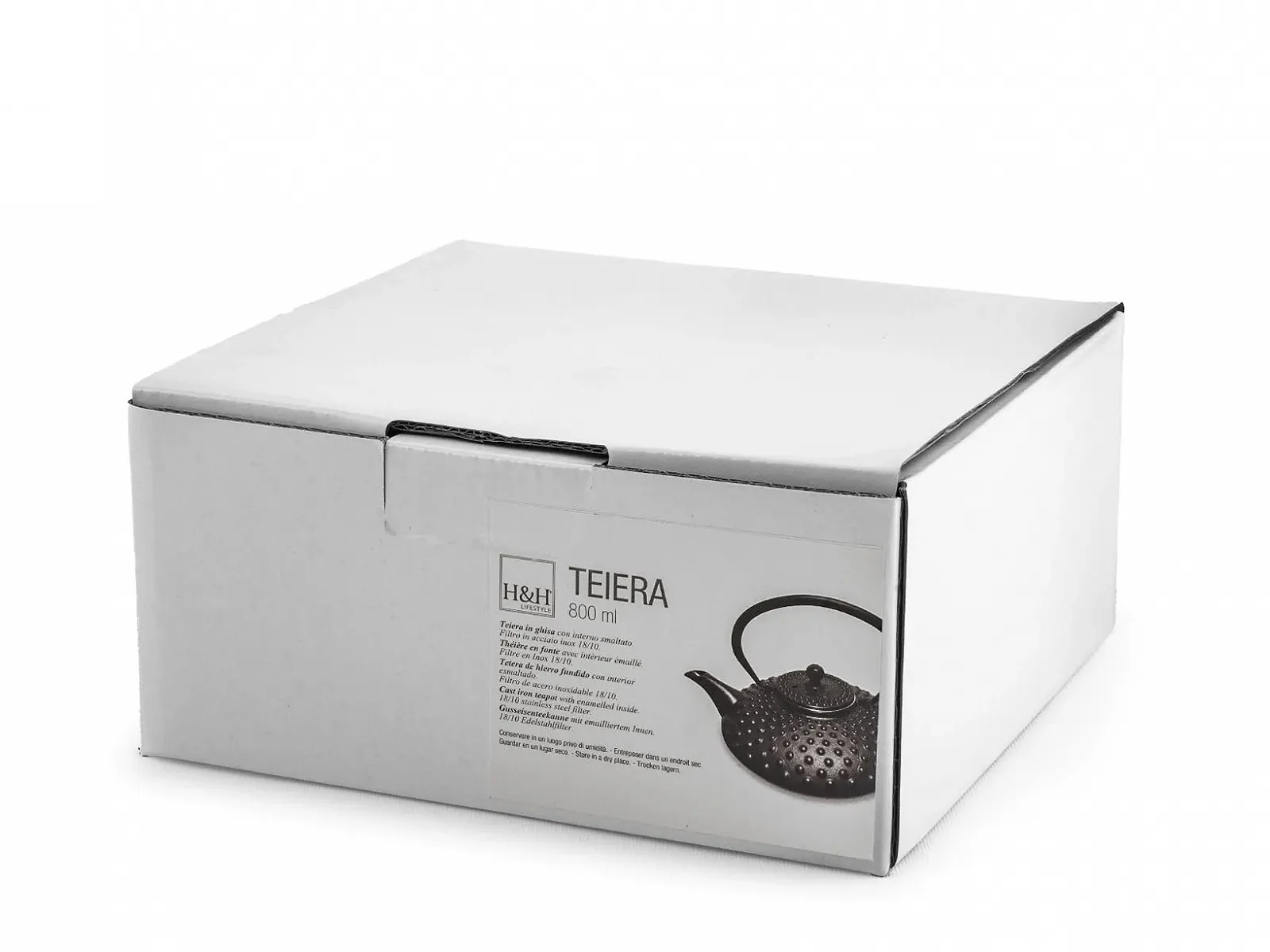 Чайник-заварник H&h Чавунний емальований LT 0.80 Чорний, фото №2