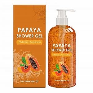 Гель для душу Papaya Освітлювальний та розгладжувальний відлущувальний з натуральним екстрактом папаї для глибокого очищення (1 штука) - Фото 1