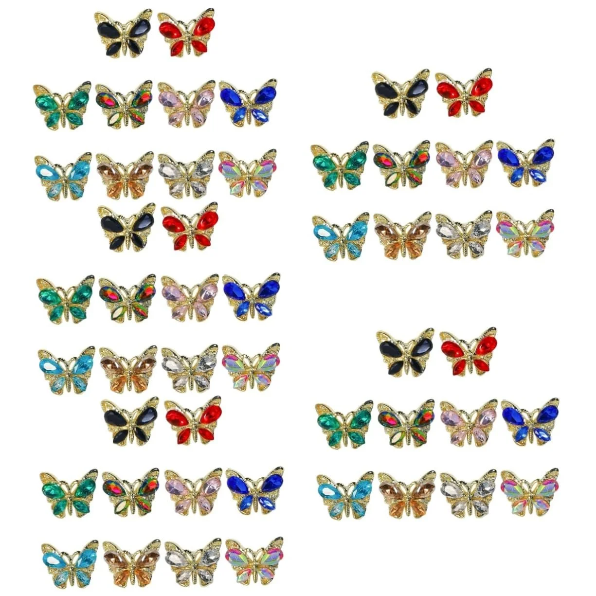 Стрази для нігтів Метелик 3D Healeved 5 наборів, фото №1