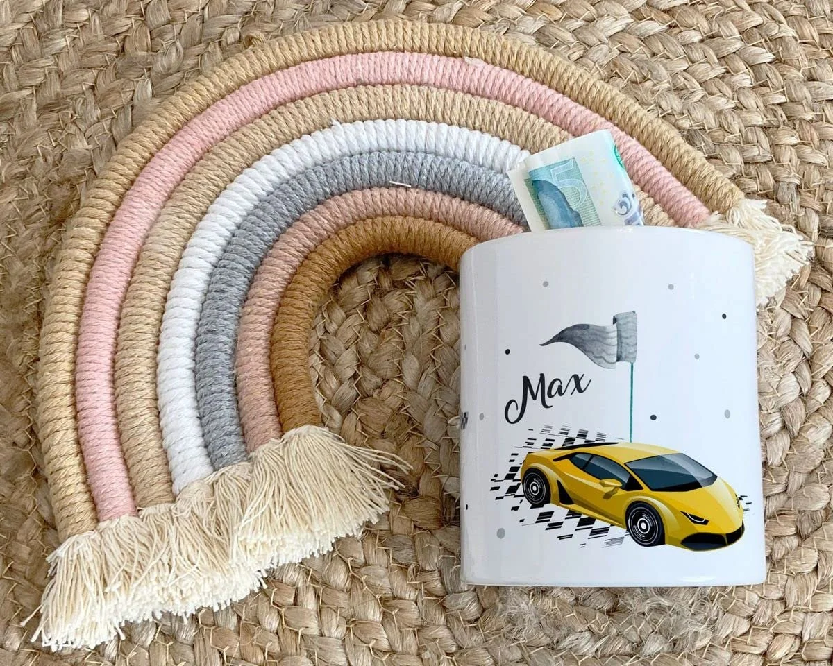 Скарбничка Mikalino Дитяча Гоночний автомобіль керамічна, фото №5