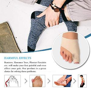Коректор великого пальця стопи Без операційна корекція Hallux Valgus при перекриваючихся пальцях, Бурсит, Коректор вирівнювання великого пальця стопи та роздільник, Зручна ходьба (4 пари) synthetic.ua - Фото 1