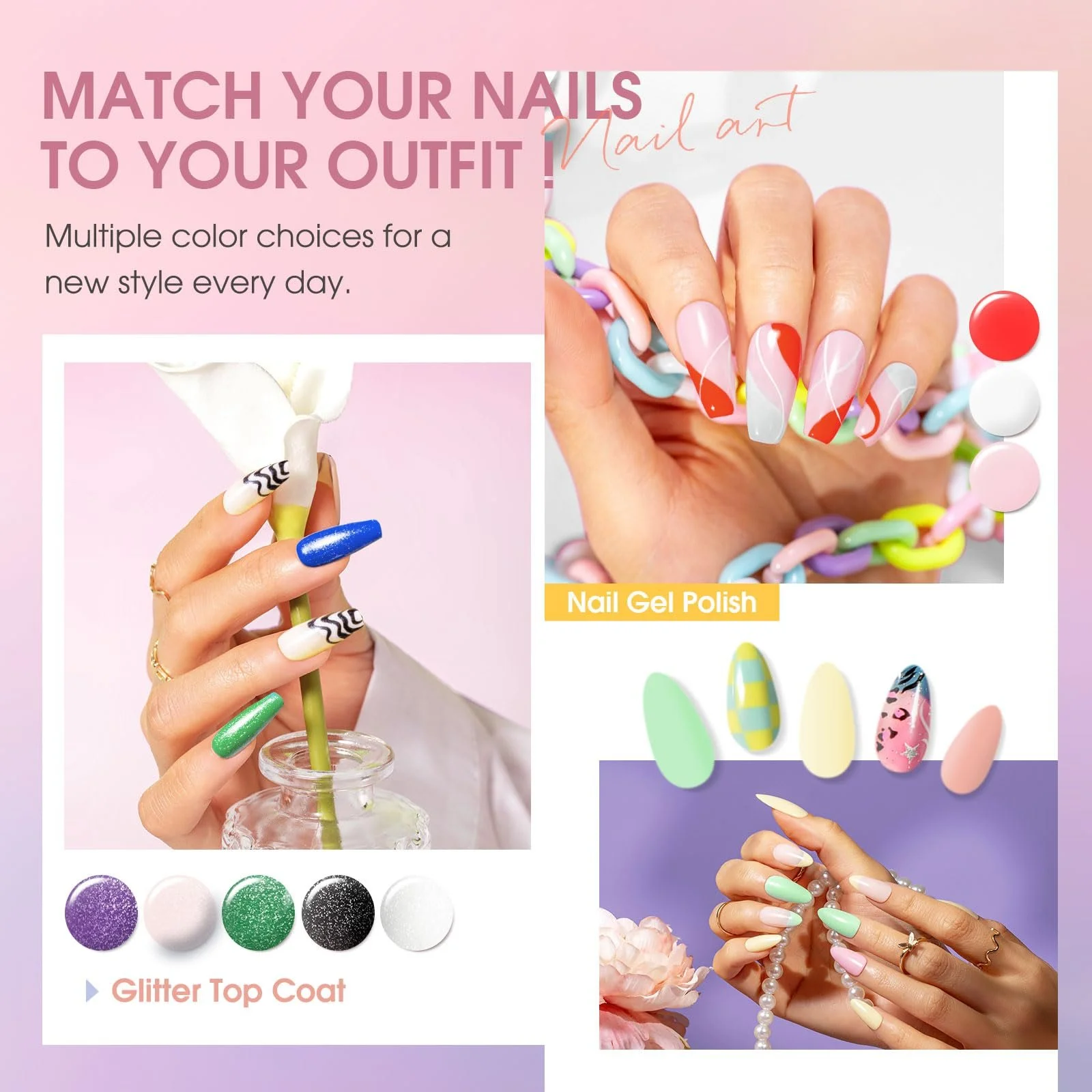 Гель-лак ROSALIND Набір 60 кольорів, фото №5