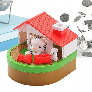 Скарбничка інтерактивна Котячий будиночок зі звуковими ефектами для дітей - Фото 1