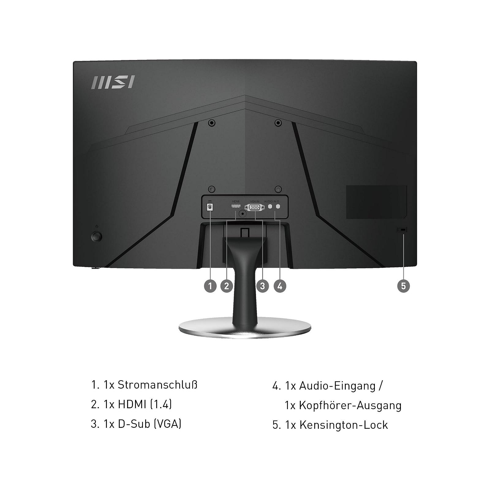 Монитор MSI Office PRO MP242CDE 60 см 23,6 дюйма Curved LED Full HD 75 Гц 1500R VA безрамочный дизайн HDMI черный, фото №2
