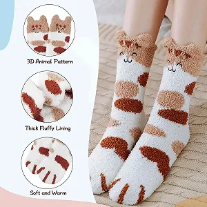 Мягкие носки Женские 5/6 пар Теплые пушистые носки Рождественские носки Толстые зимние носки Домашние носки Мягкие носки для кровати Носки для сна Термоноски для Рождества в качестве подарков synthetic.ua - Фото 1