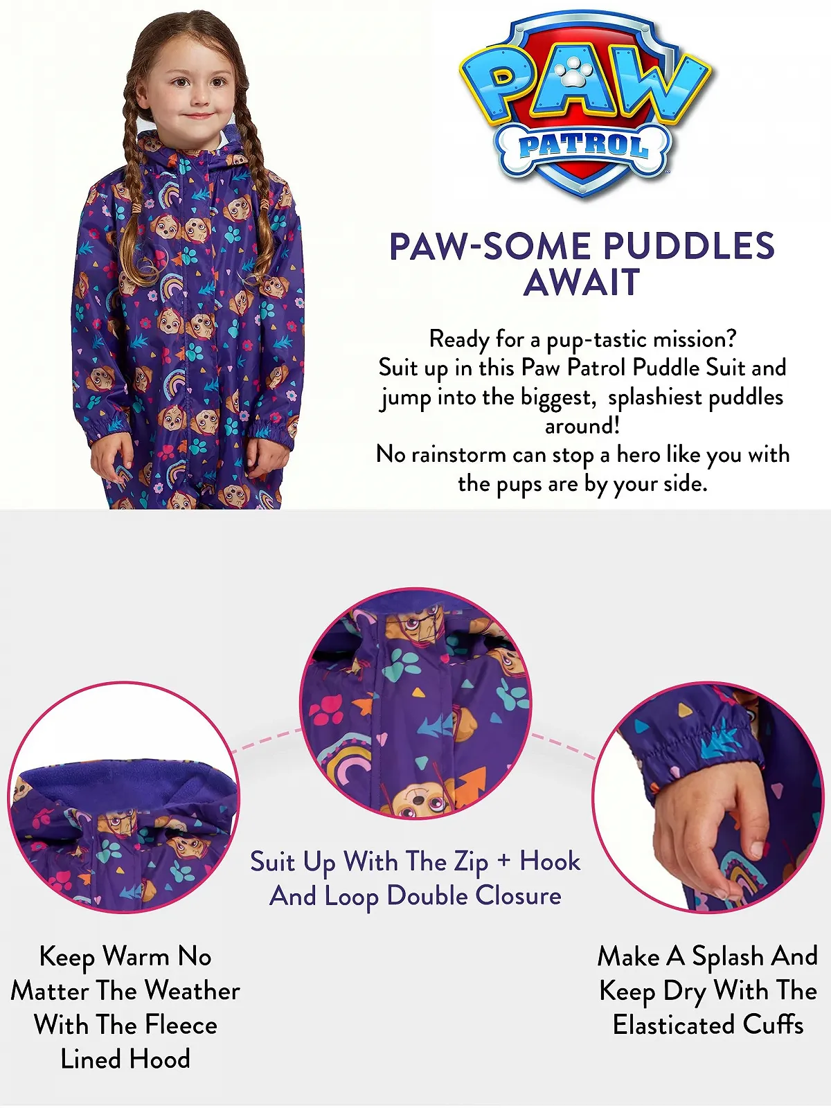 Непромокальний комбінезон для дівчинки PAW PATROL Skye, фото №4