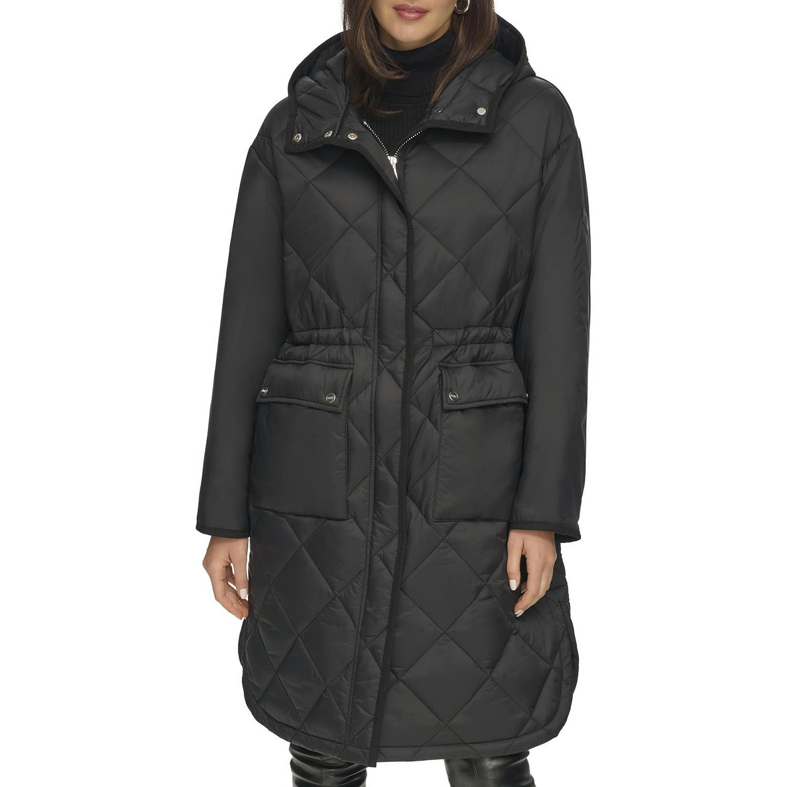 Жіноче пальто DKNY стьобане на ґудзиках довге, фото №2 Жіноче пальто DKNY стьобане на ґудзиках довге, фото №2