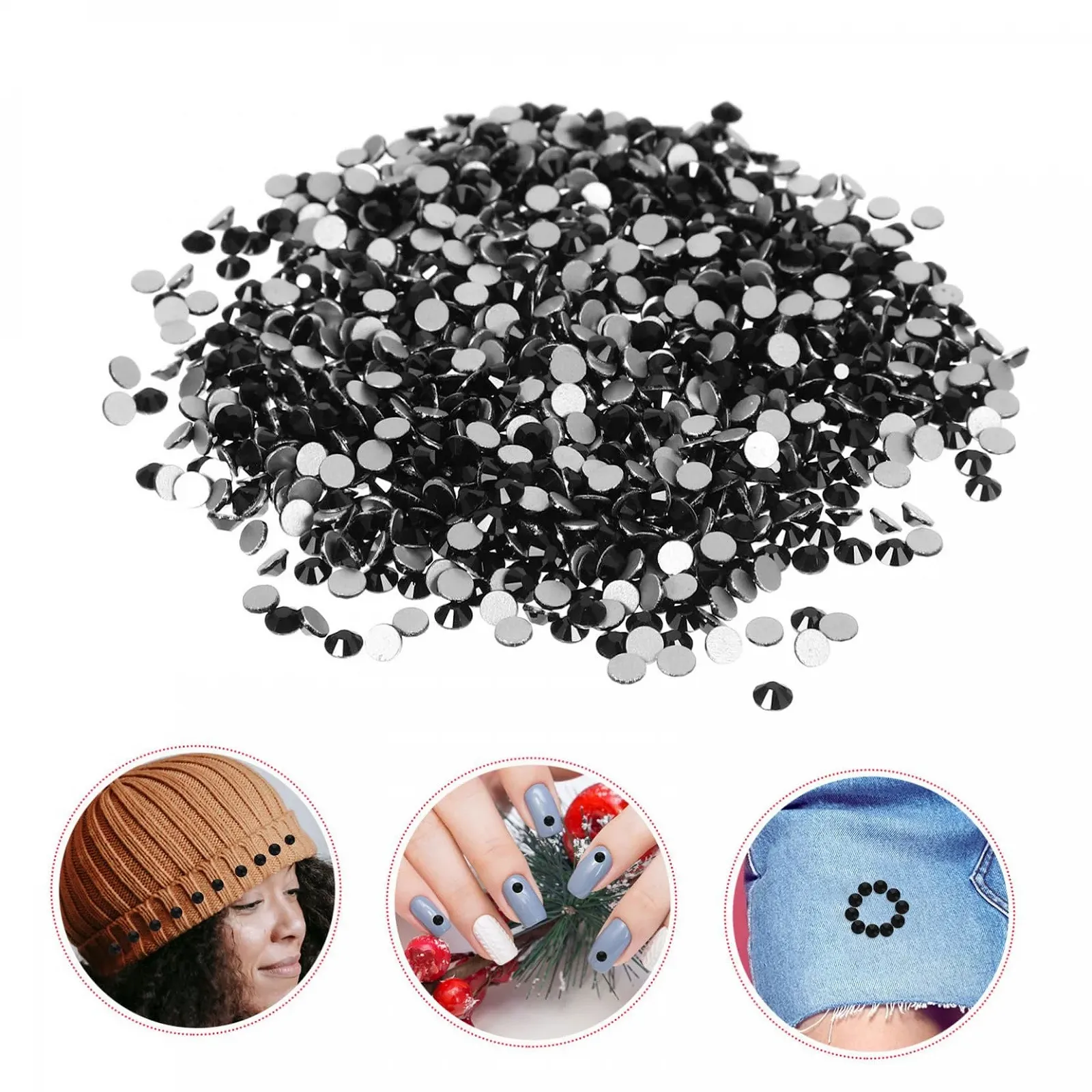 Стрази Плоскі Healvian 2 набори SS12 SS16 по 1440 штук, фото №3