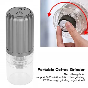 Электрическая кофемолка aqxreight Портативная, Регулируемая толщина помола, USB, Аккумуляторная цена на synthetic.ua - Фото 1 Электрическая кофемолка aqxreight Портативная, Регулируемая толщина помола, USB, Аккумуляторная synthetic.ua - Фото 1