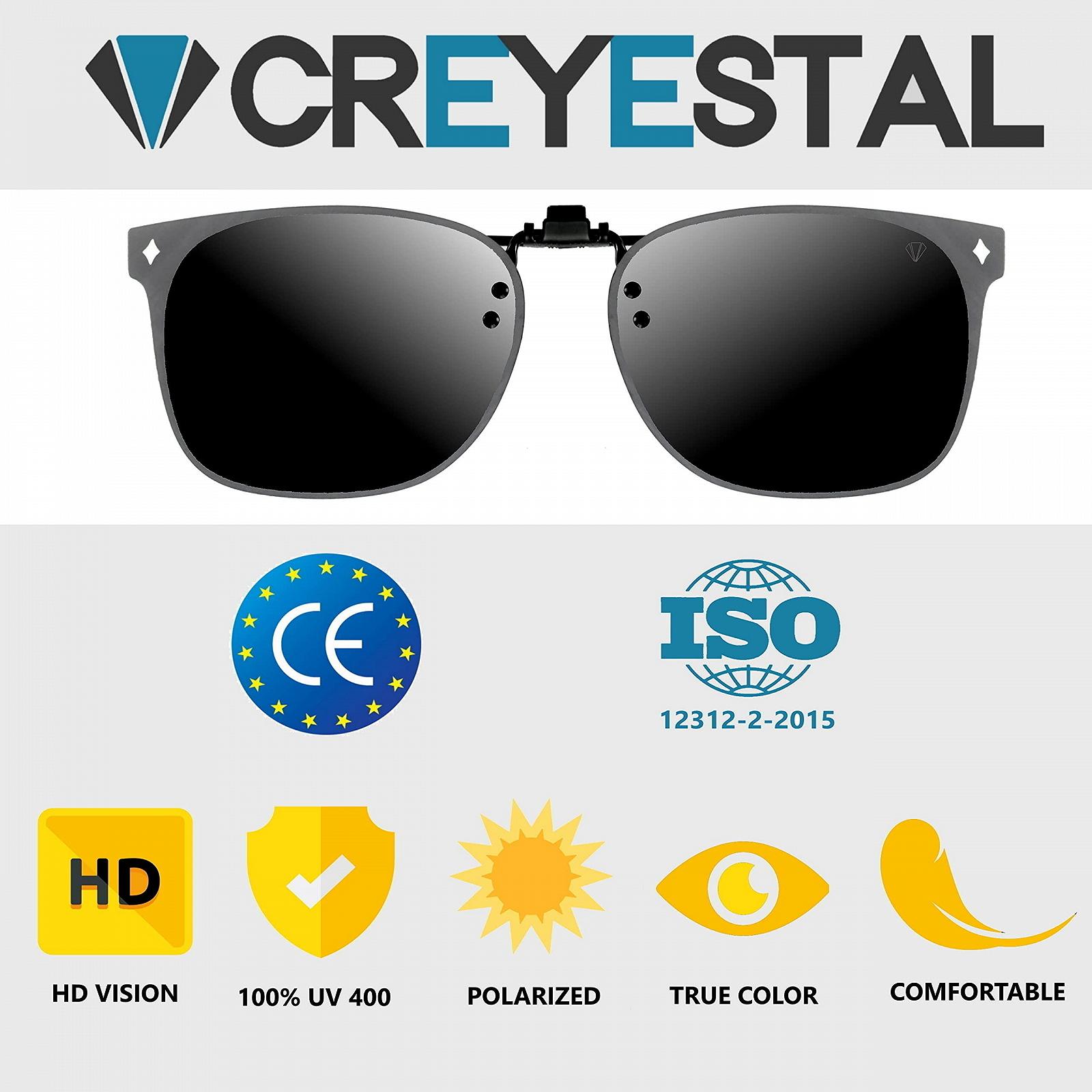 Поляризовані окуляри-накладки CREYESTAL, кліпса для сонцезахисних окулярів, підйомні та надлегкі, чоловічі, жіночі, 100% UV400, фото №7 Поляризовані окуляри-накладки CREYESTAL, кліпса для сонцезахисних окулярів, підйомні та надлегкі, чоловічі, жіночі, 100% UV400, фото №7