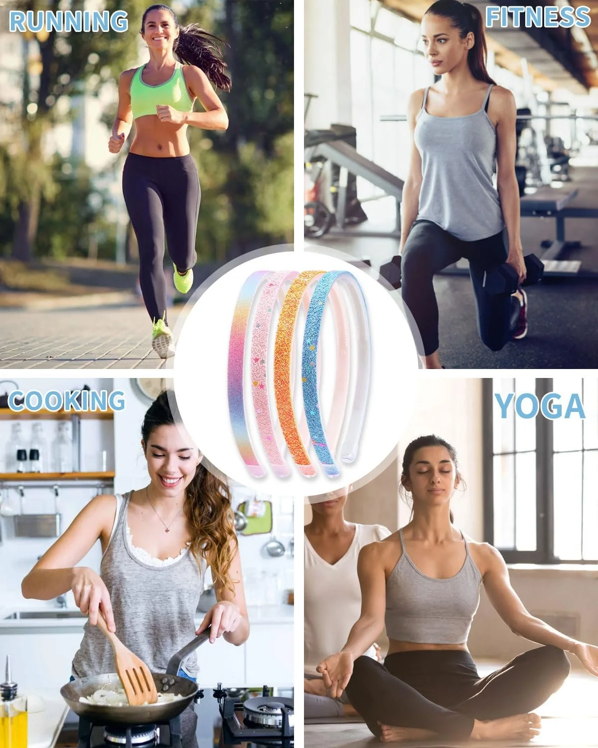 Набір з 4 блискучих обручів для волосся, фото №5