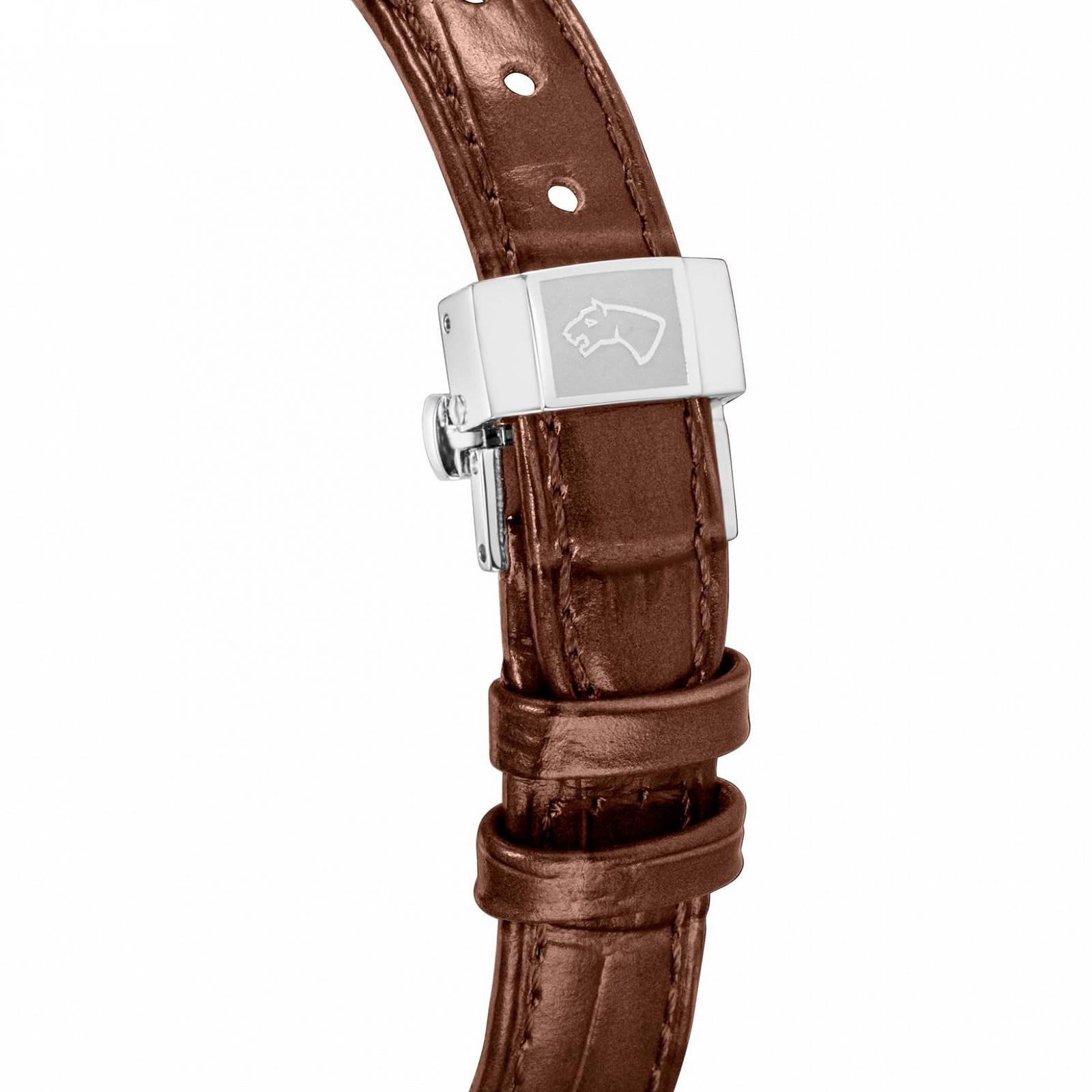 Женские Часы JAGUAR Acamar J1046/2 Серебристый корпус из нержавеющей стали Коричневый кожаный ремешок, Белый, Ремешок., фото №3