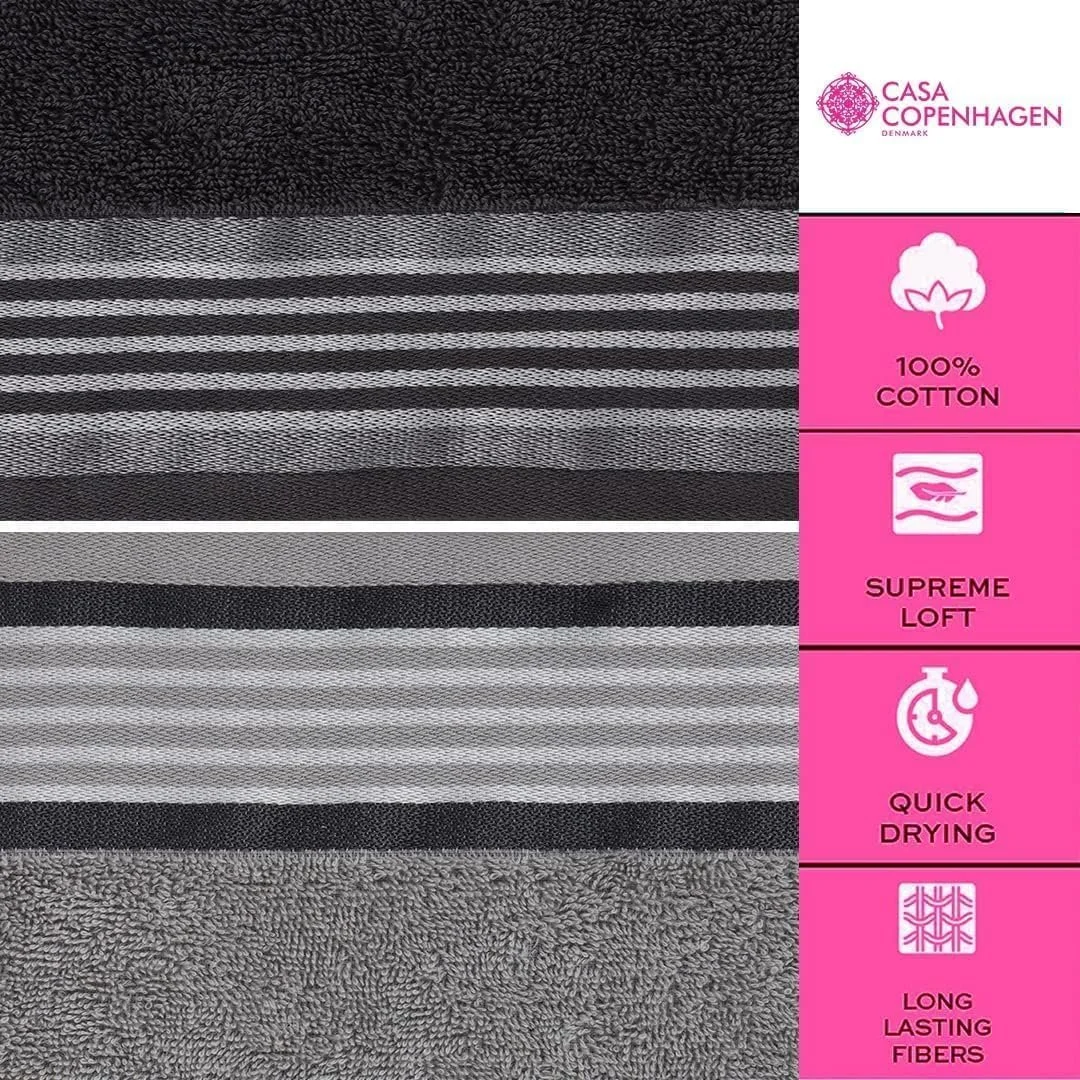 Набір рушників Casa Copenhagen Designer Gift Set 6 шт., 100% єгипетська бавовна, 600 GSM, Pine Grey + Grey Purple, фото №4
