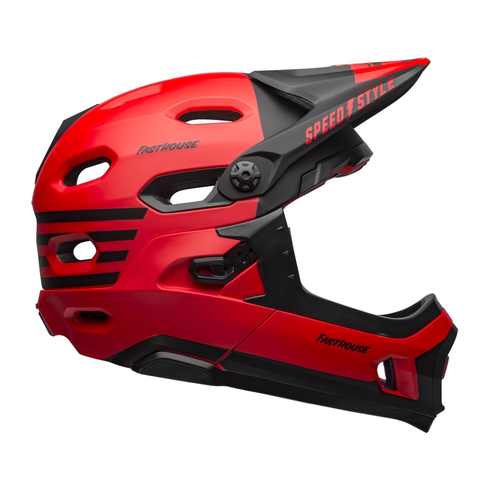 Шолом Bell SUPER DH Spherical Унісекс, для дорослих, Mat/Gls Red/Black Fasthouse, L, фото №4