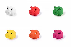 Копилка-свинья мягкая резиновая с пробкой Белая synthetic.ua - Фото 1