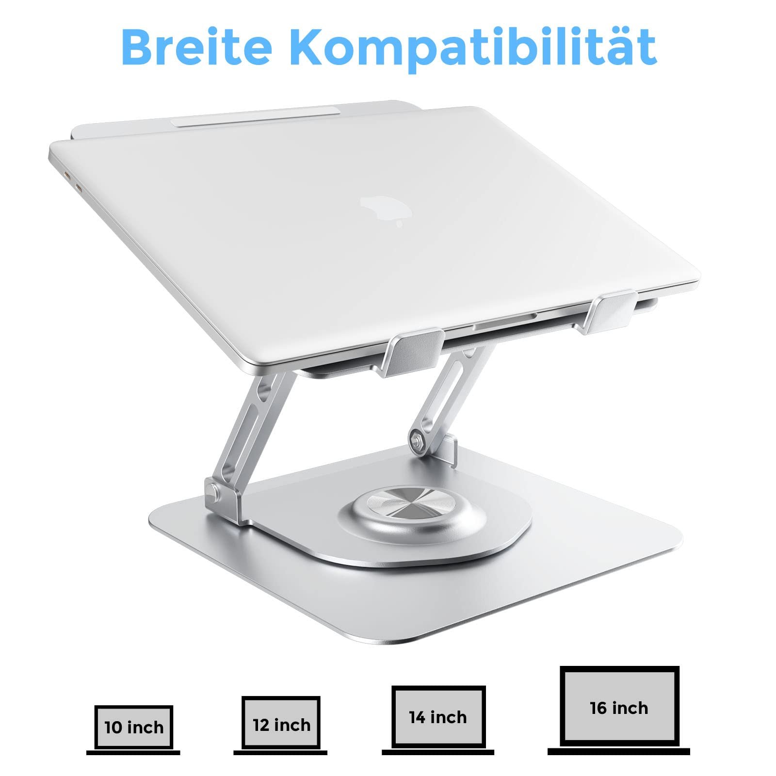 Підставка для ноутбука з круглою основою, що обертається на 360 градусів, ергономічна, фото №3 Підставка для ноутбука з круглою основою, що обертається на 360 градусів, ергономічна, фото №3