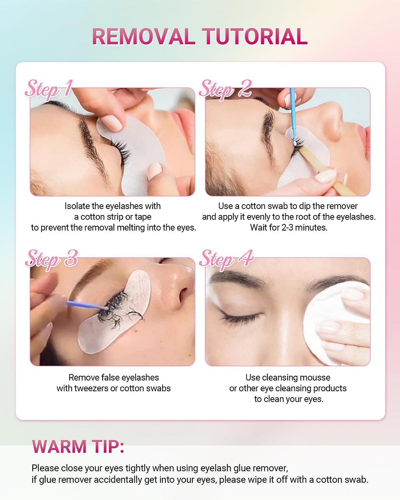Крем-паста NAGARAKU Eyelash Extensions Glue Remover 12 мл Легкий Без стимуляції Фруктовий аромат Засоби для зняття клею Професійний для салону, фото №5