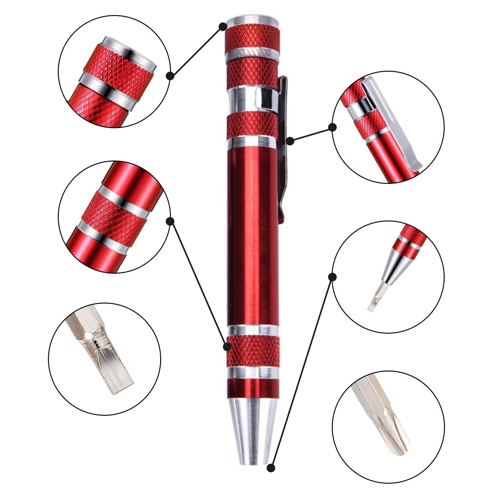 Набір Precision 8 в 1 Набір міні-ремонтних викруток Ballpoint Pen Design 4x Cross і 4x Slotted для ПК Окулярів Годинників Мобільного телефона Лаптопа тощо, фото №3 Набір Precision 8 в 1 Набір міні-ремонтних викруток Ballpoint Pen Design 4x Cross і 4x Slotted для ПК Окулярів Годинників Мобільного телефона Лаптопа тощо, фото №3