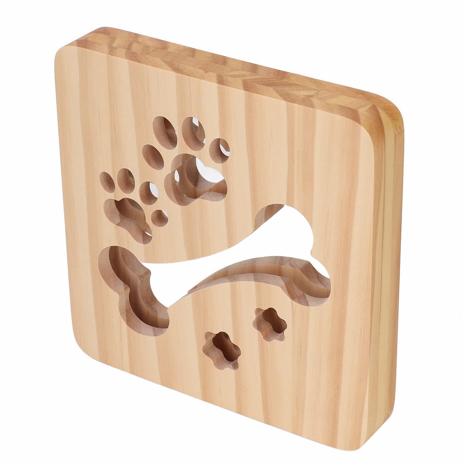 Ночник LetCart Kids 3D Лампа Bone Paw Print Детский Деревянный Светодиодный Ночник, фото №4