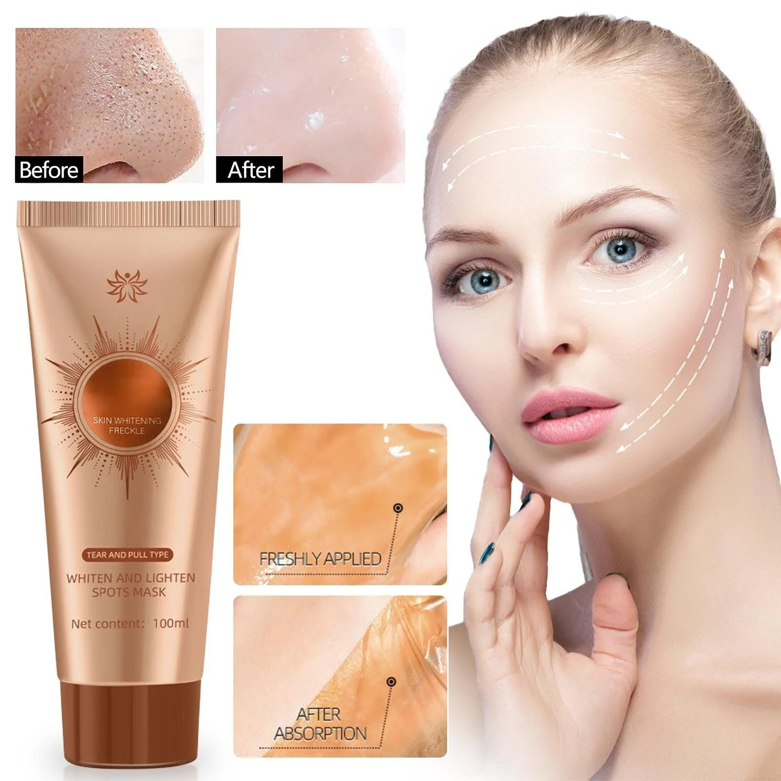 Маска для обличчя Parowu Brightening and Stain Removal, трав'яна маска-плівка проти зморшок (3 шт), фото №3