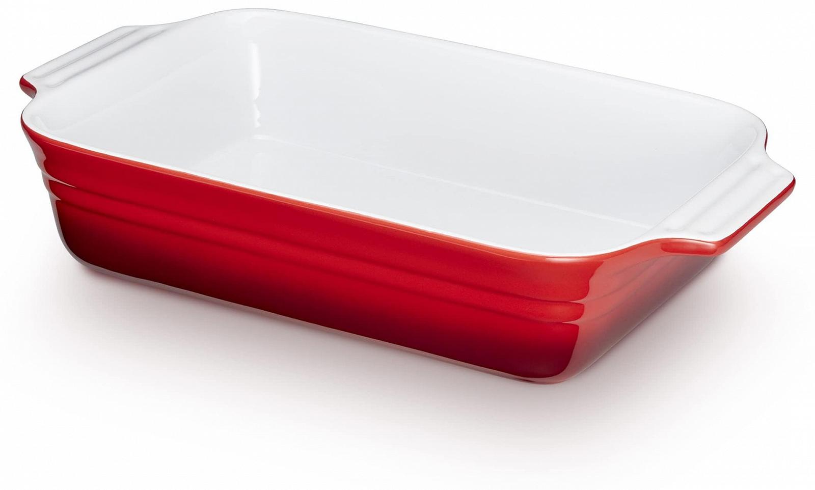 Форма для запікання KHG 34 см 1.75 л прямокутна керамічна Червона, фото №1