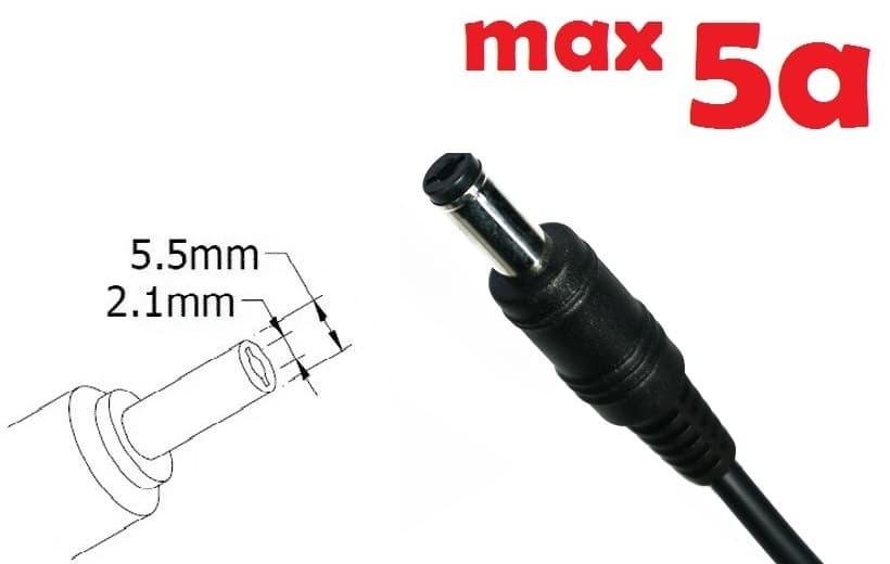 Dc кабель для блоку електропостачання 5.5x2.1mm 5a (1.2m) A class 1 день гар, фото №1