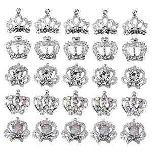 Набор из 50 штук сверл из сплава для ногтей, роскошные подвески для ногтей, подвески для ногтей, блестящие стразы для ногтей, подвески для ногтей в форме короны, бусины для ногтей, стразы для украшения ногтей - Фото 1
