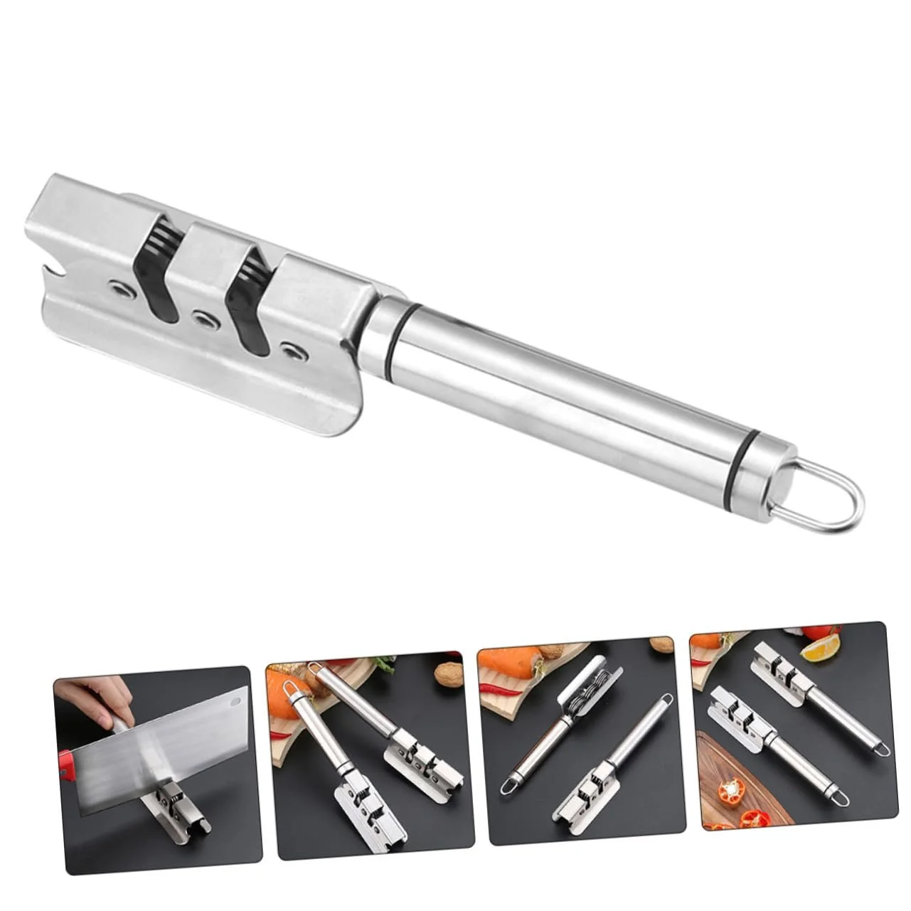 Точилка TOYANDONA для кухонных ножей и ножниц из нержавеющей стали с отверстием для подвешивания, фото №8