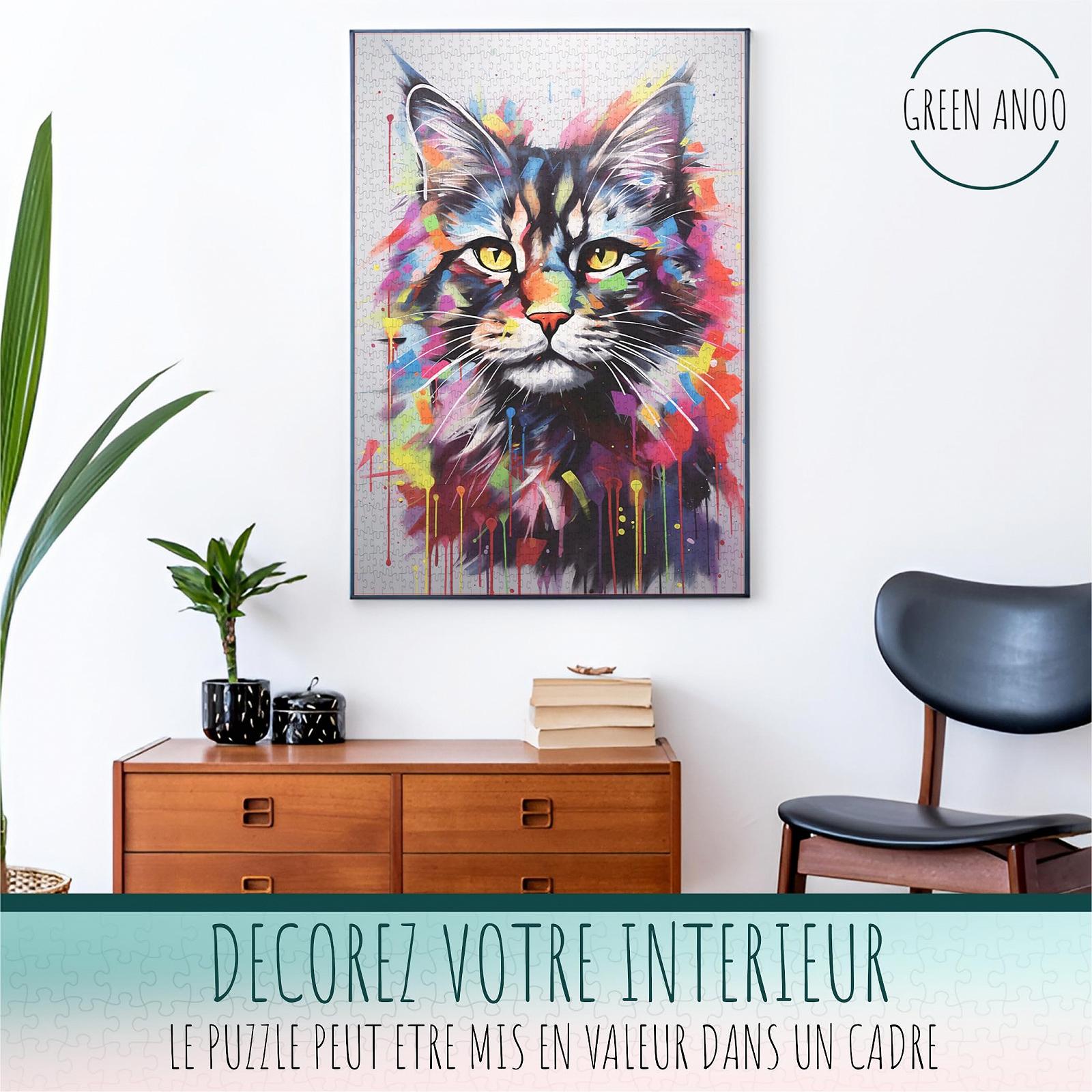 Пазл GreenAnoo Animal Pop Art Maine Coon Cat 1000 деталей FSC-картон 2 мм 50 x 75 см, фото №2