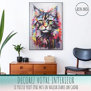 Пазл GreenAnoo Animal Pop Art Maine Coon Cat 1000 деталей FSC-картон 2 мм 50 x 75 см synthetic.ua - Фото 1