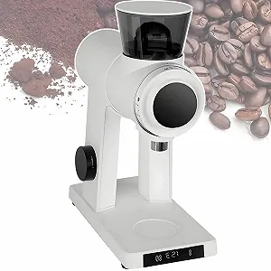 Профессиональная кофемолка для Cold Brew, 16 уровней помола, плоский помол из нержавеющей стали, для френч-пресса, эспрессо, белая - Фото 1