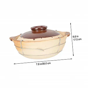 Глиняний горщик з ручкою маленький керамічний для супів та рису synthetic.ua - Фото 1