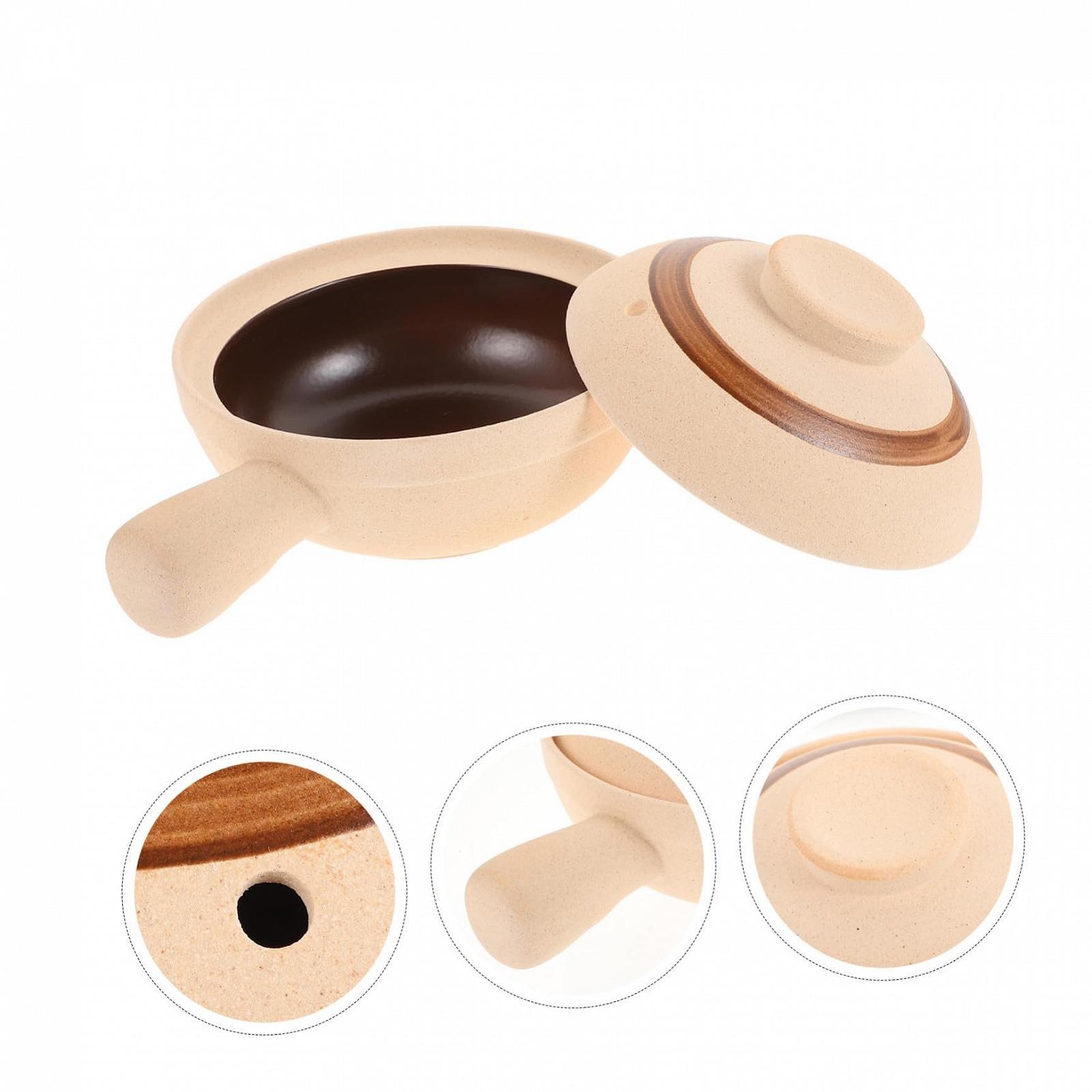 Кастрюля для тушения керамическая маленькая с крышкой и отверстием для пара для 1 персоны, фото №8