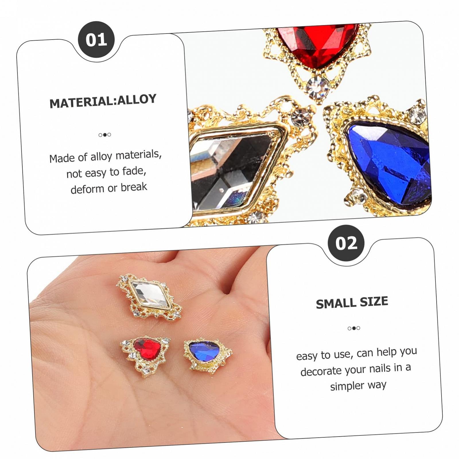 Набор украшений для ногтей Сердце FRCOLOR 90 шт., стразы для макияжа, драгоценные камни для маникюра, набор подвесок для ногтей для женщин, фото №5
