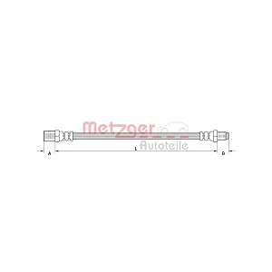 Тормозной шланг METZGER 4111377 GREENPARTS IVECO передний мост слева - Фото 1