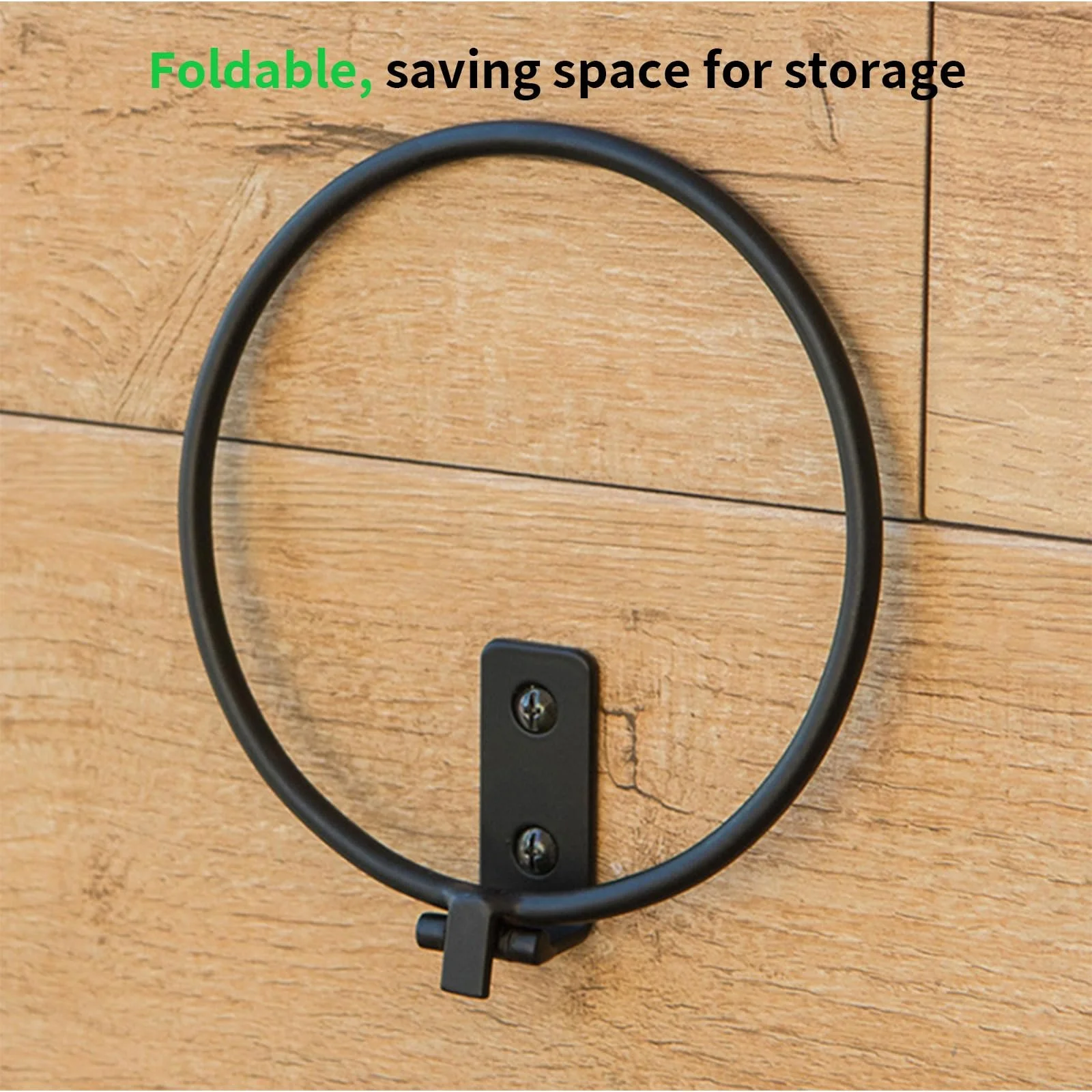 Кольца-держатели для цветочных горшков настенные складные металлические Черные 10 см 3 шт., фото №5