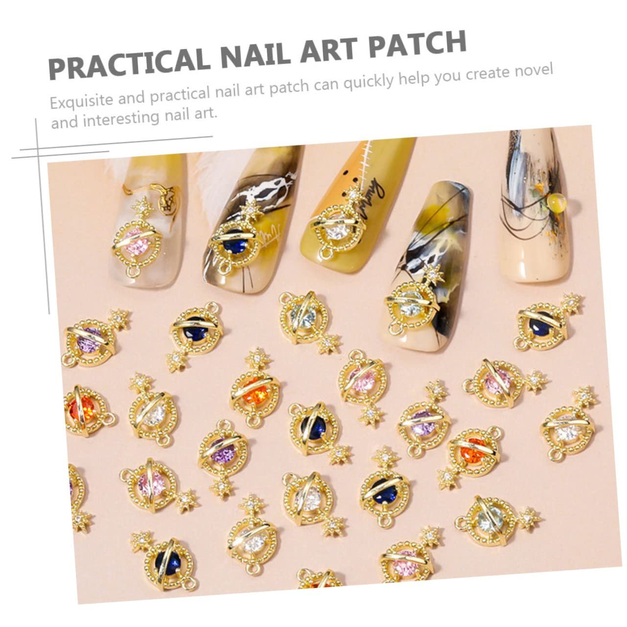 Плоский Ранец FRCOLOR Planet Zircon 6 шт. Украшения для маникюра, подвески для ногтей, 3D Легкий Роскошный сплав, фото №3 Плоский Ранец FRCOLOR Planet Zircon 6 шт. Украшения для маникюра, подвески для ногтей, 3D Легкий Роскошный сплав, фото №3