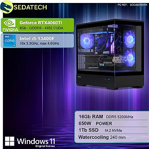 Комп'ютер Sedatech Advanced Gaming PC Water Cooling Full Vision Intel i5-13400F RTX4060Ti 16GB DDR5 1TB SSD M.2 Windows 11 synthetic.ua - Фото 1