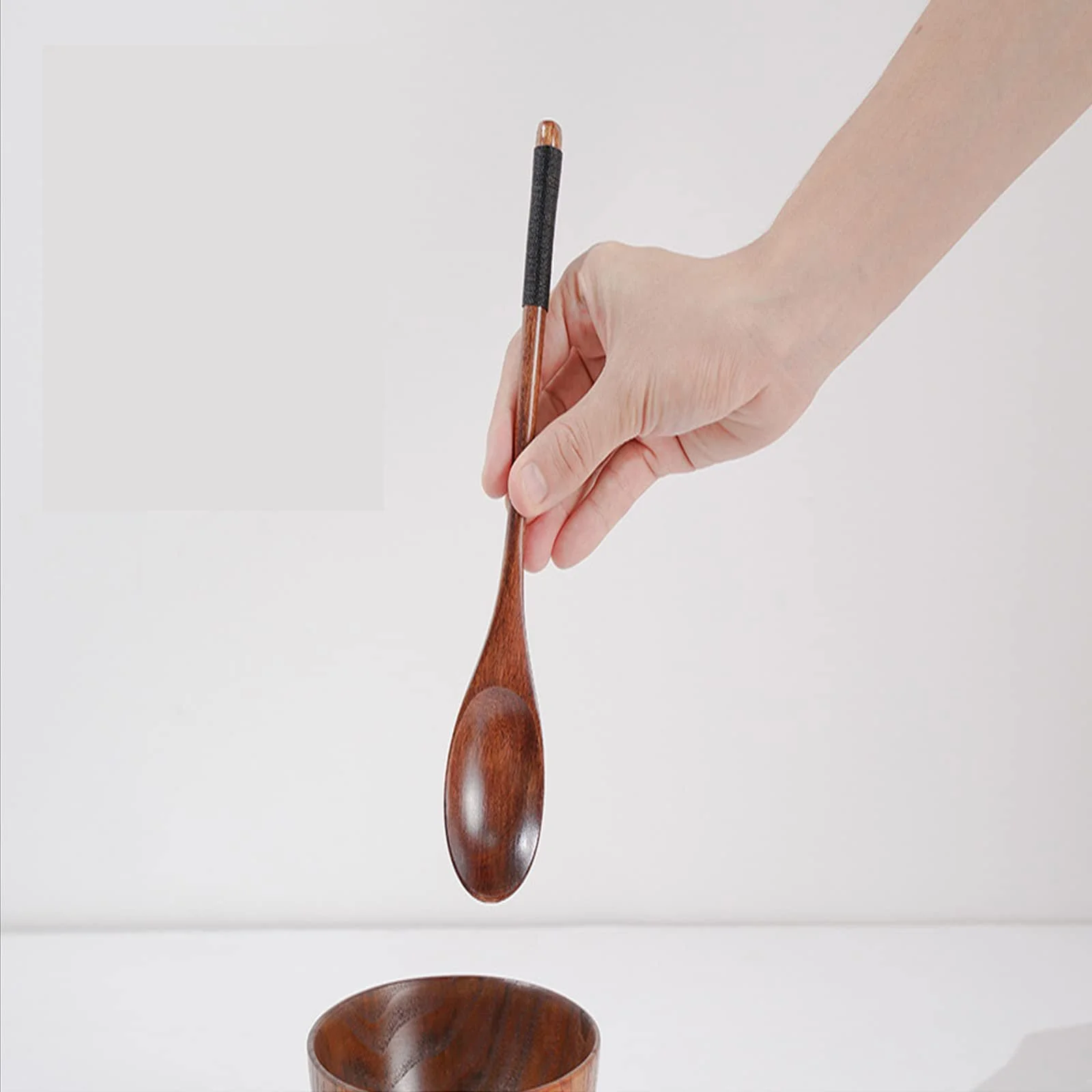 Набір з 6 дерев'яних кухонних ложок для варення в корейському стилі, фото №6
