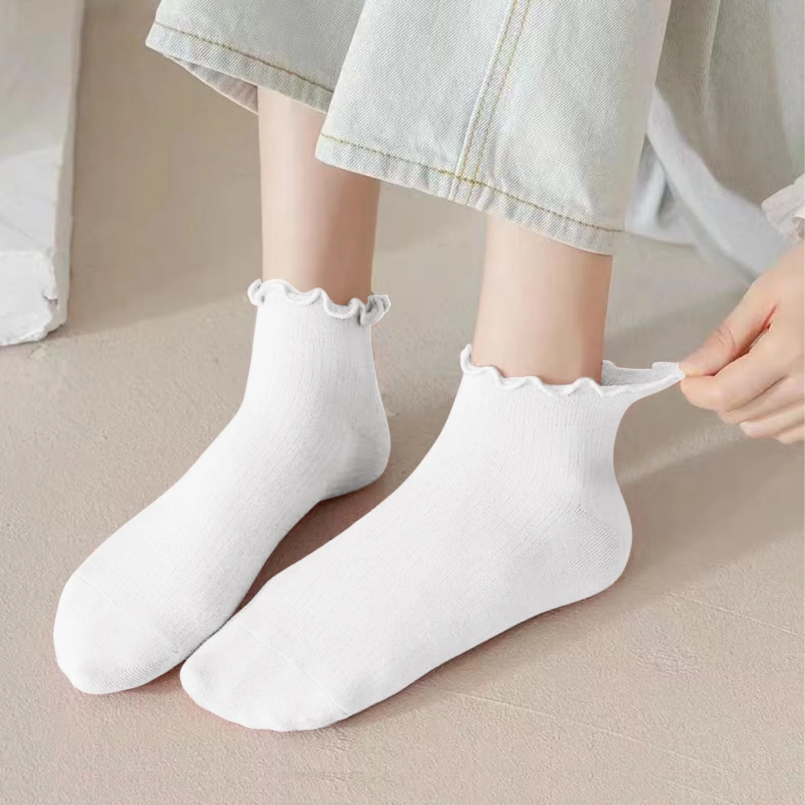 Носки с рюшами, 8 пар, белые носки принцессы для женщин и девочек, белый, 38, фото №6