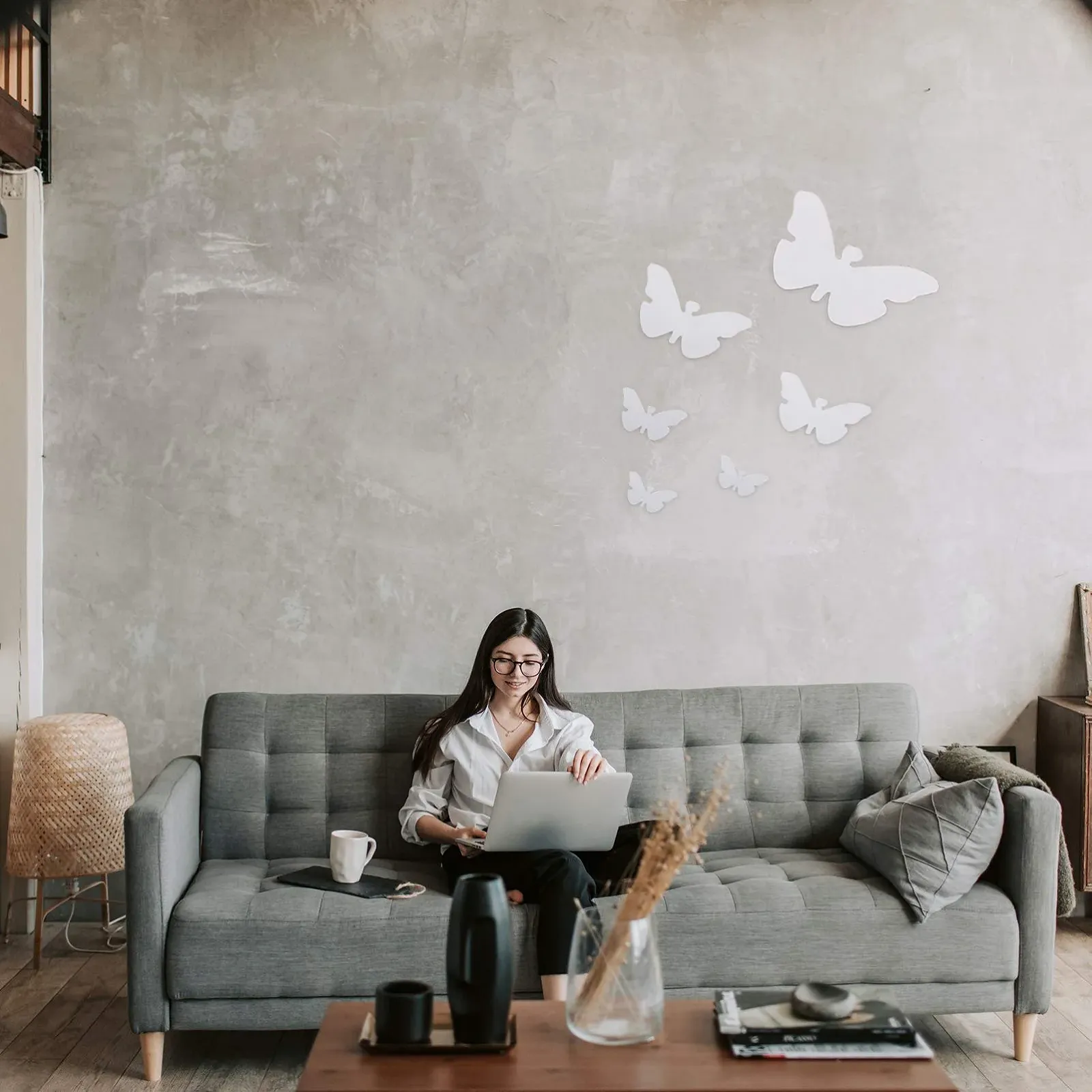 Набір наклейок на стіну OSALADI 3D Butterfly Mirror Acrylic, фото №7