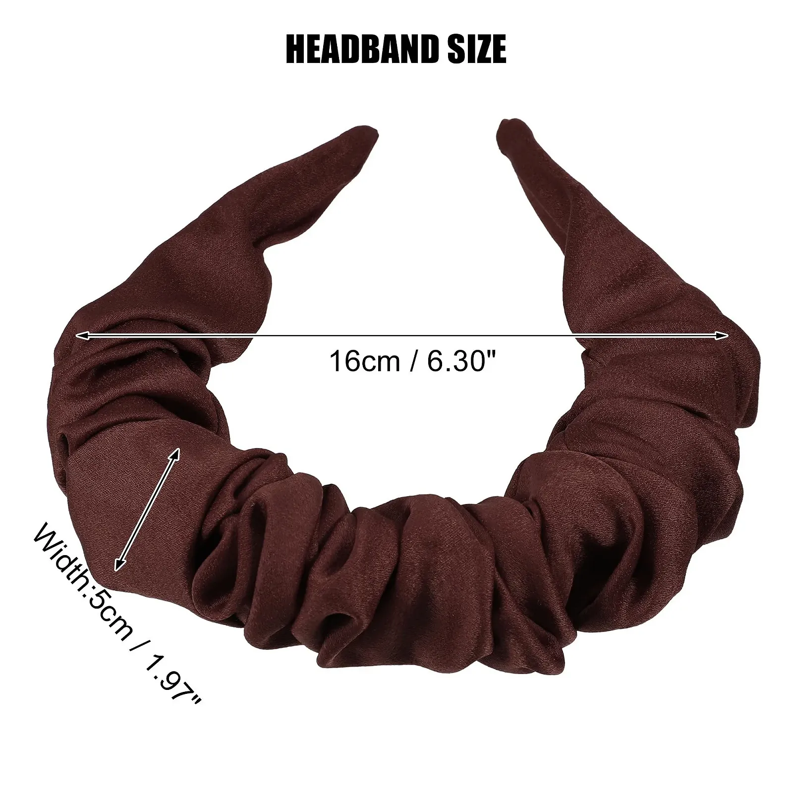 Обруч для волосся VOCOSTE Плісе Однотонний Коричневий, фото №4 Обруч для волосся VOCOSTE Плісе Однотонний Коричневий, фото №4