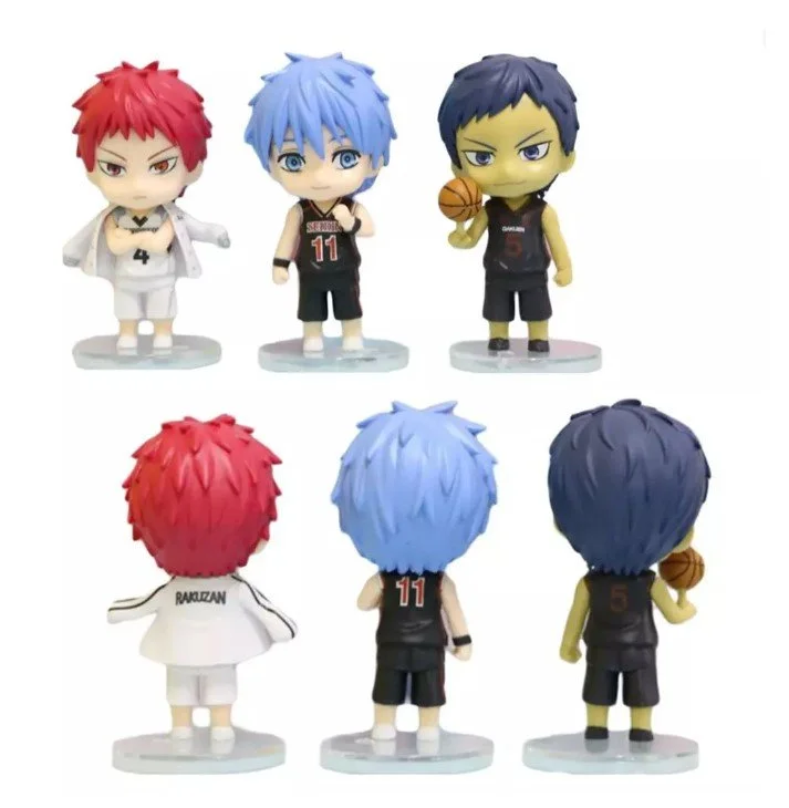 Набір фігурок Чібі Баскетбол фігурки аніме Kuroko no Basuke Куроко, Кагамі, Аоміне, Акаші, Кісі, Мурасакібара дитячі іграшки 6 шт./компл. 10 см, фото №5