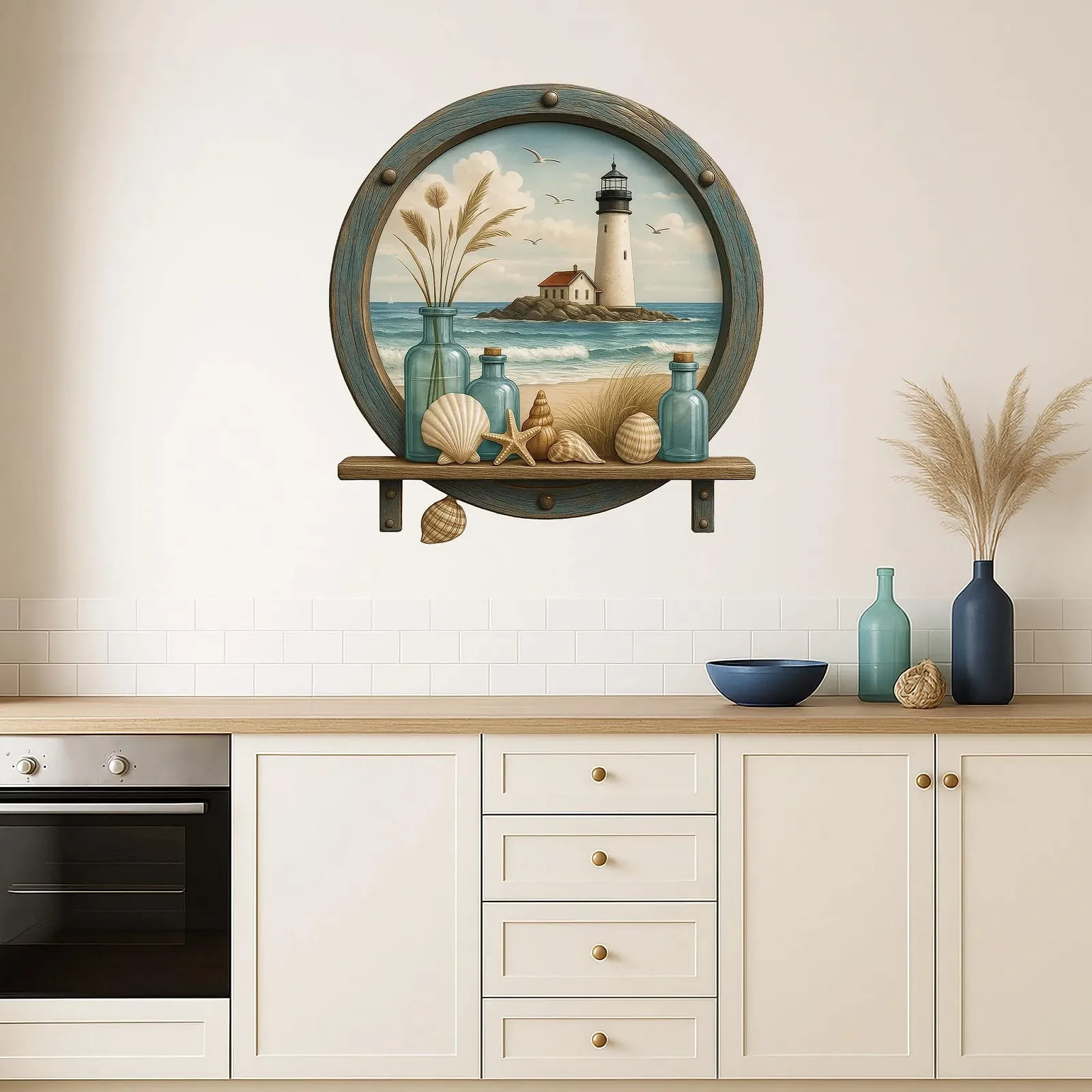 Наклейка на стіну Sunnywall Maritime Blue Porthole 29 x 31 см Синя, фото №7 Наклейка на стіну Sunnywall Maritime Blue Porthole 29 x 31 см Синя, фото №7