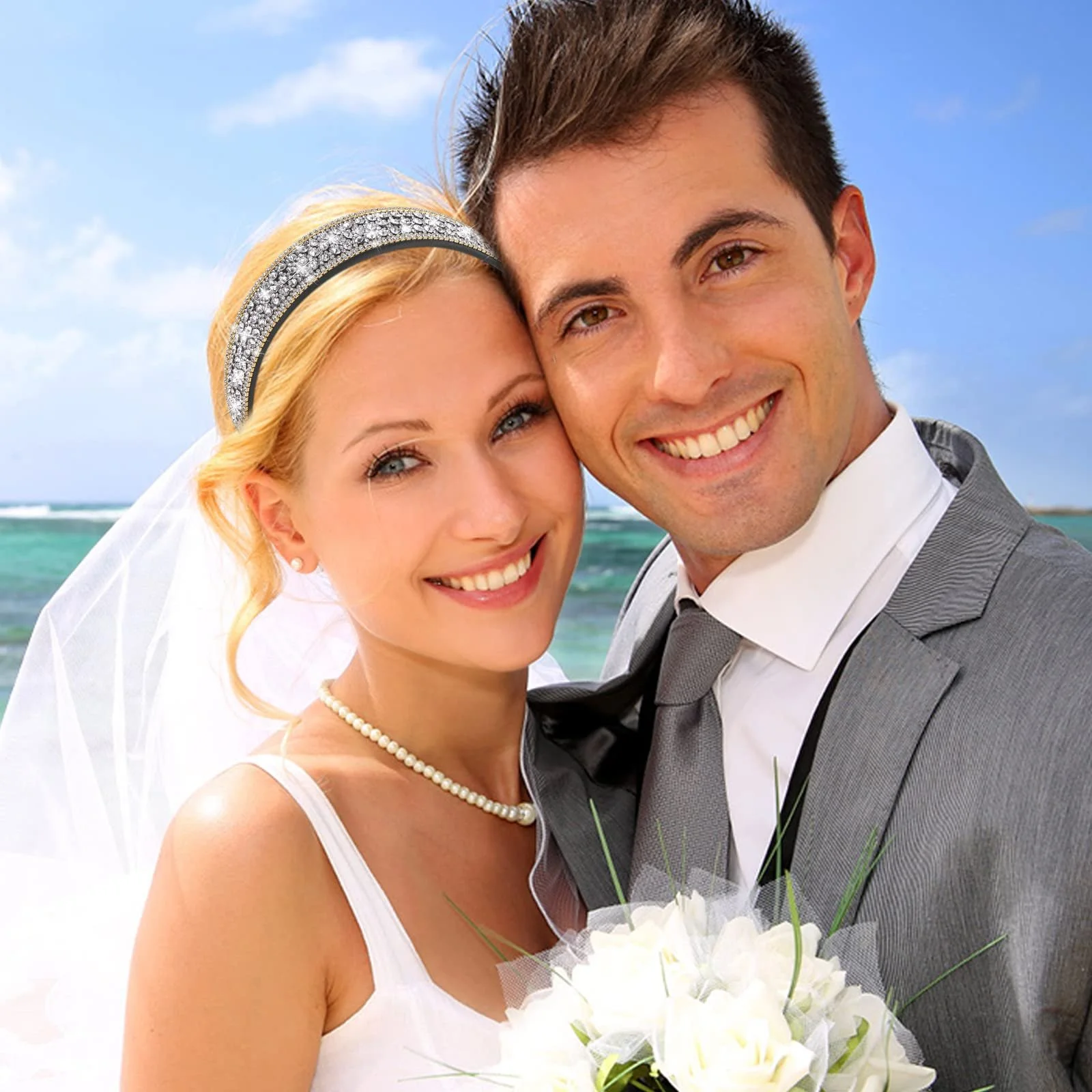 Обруч Sibba Широкий зі стразами, фото №6