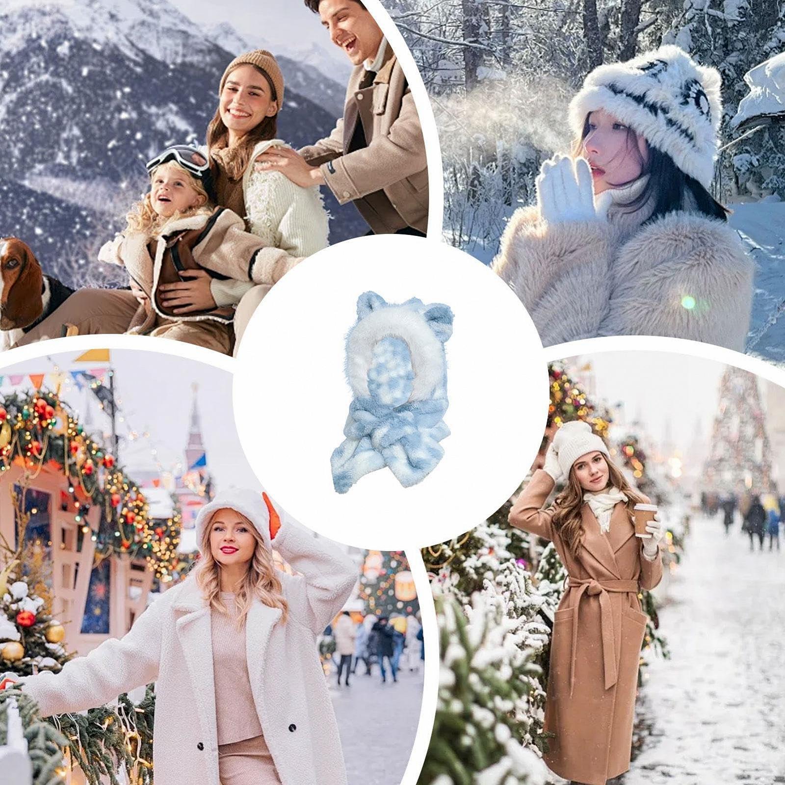 Теплая шапка шарф с капюшоном, фото №3 Теплая шапка шарф с капюшоном, фото №3